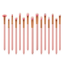 Wholesale Profession 15pcs Makeup Brush Set Eyeshadow Brush Kit Pink Gold Color Small Fan Shape Eyeshadow Brush Set
